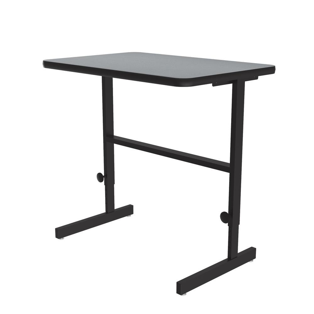 Deluxe High-Pressure Laminate Top Adjustable Standing  Height Work Station 24x36", RECTANGULAR, GRAY GRANITE BLACK. Picture 3