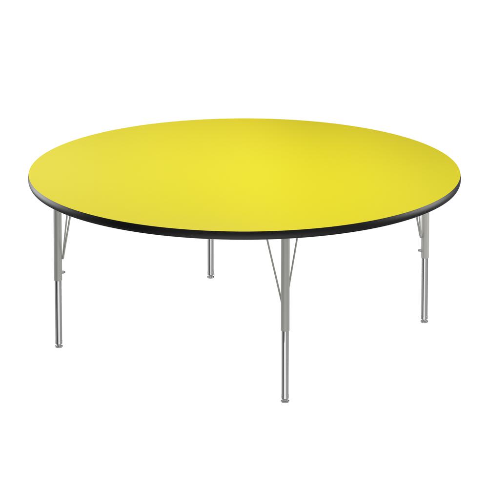 Deluxe High-Pressure Top Activity Tables 60x60" ROUND, YELLOW , SILVER MIST. Picture 7