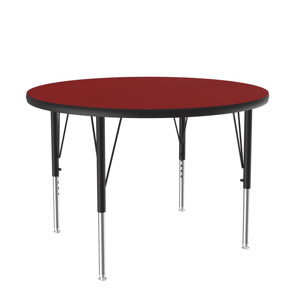 Deluxe High-Pressure Top Activity Tables, 36x36" ROUND RED BLACK/CHROME. Picture 1