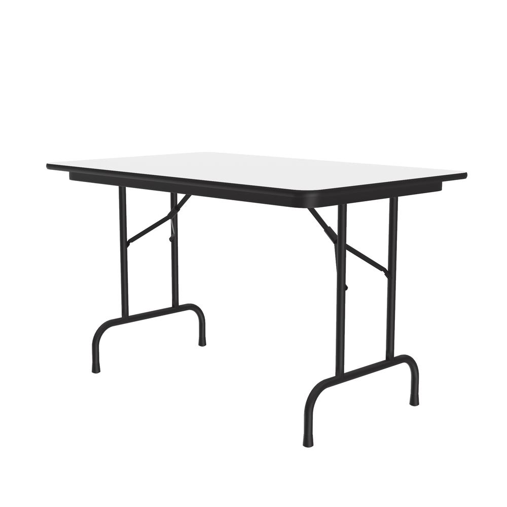 Deluxe High Pressure Top Folding Table 30x48" RECTANGULAR WHITE, BLACK. Picture 3