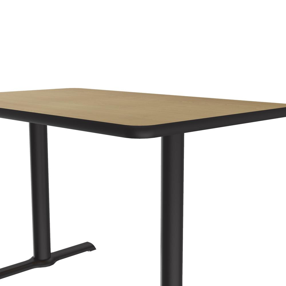 Table Height Deluxe High-Pressure Café and Breakroom Table 30x60" RECTANGULAR FUSION MAPLE, BLACK. Picture 2