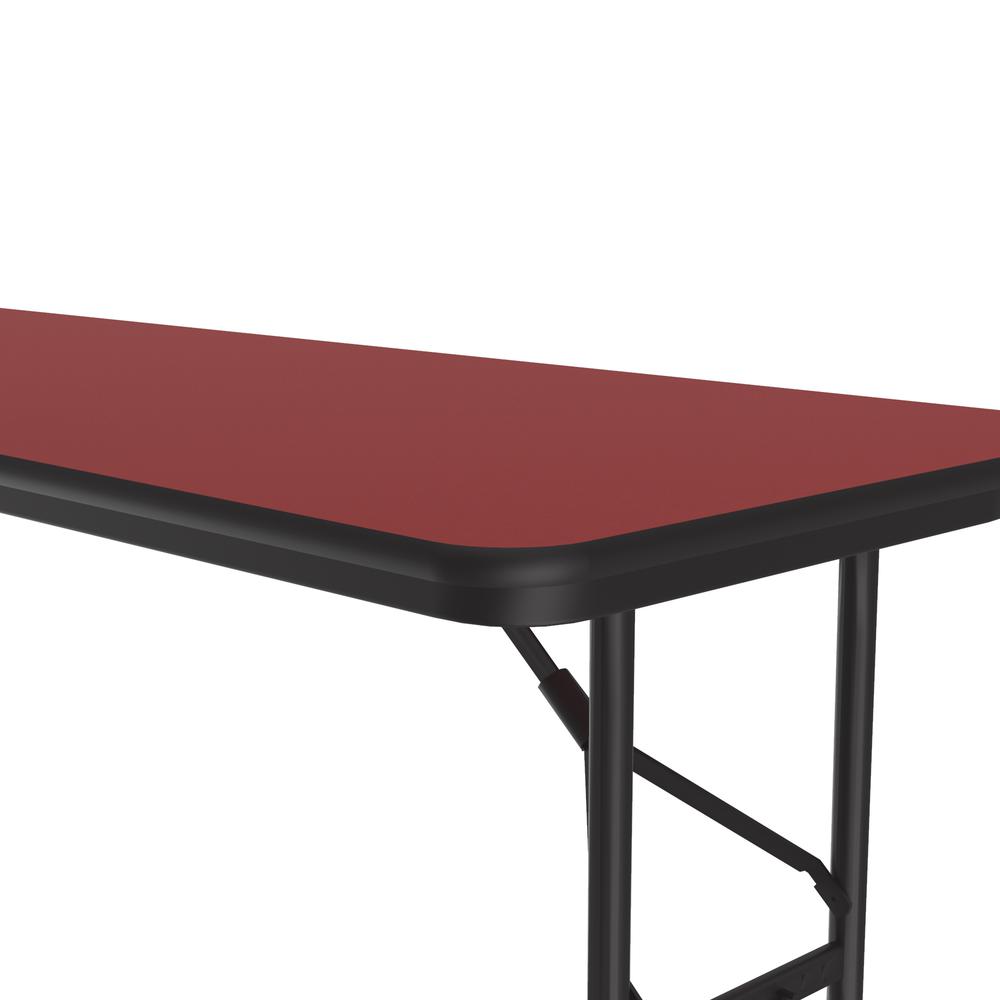 Adjustable Height High Pressure Top Folding Table 24x72", RECTANGULAR RED, BLACK. Picture 2
