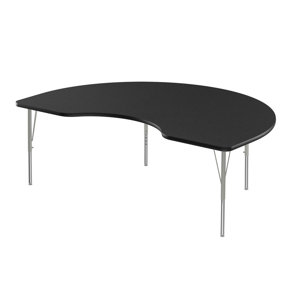 Deluxe High-Pressure Top Activity Tables, 48x72", KIDNEY, BLACK GRANITE, SILVER MIST. Picture 1