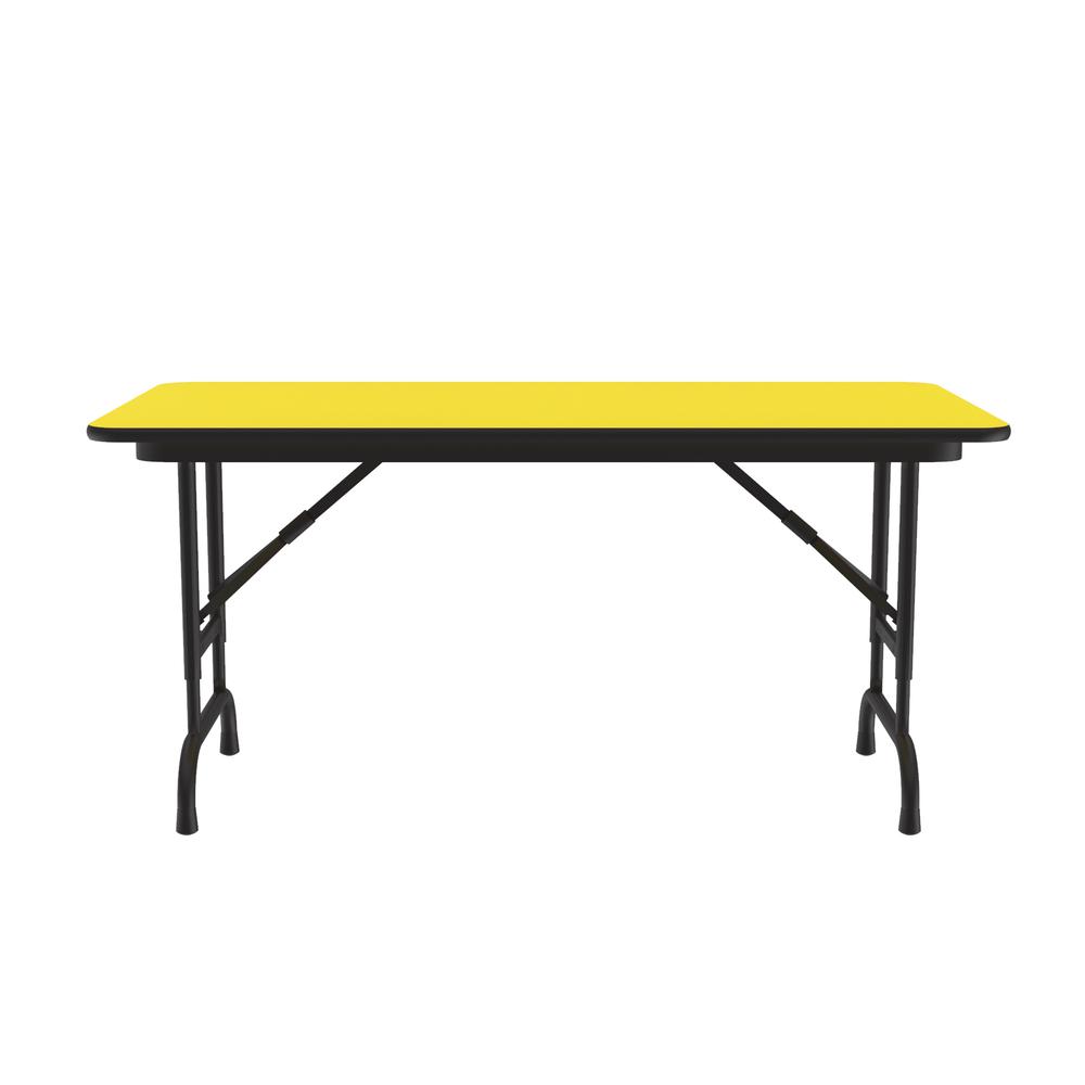 Adjustable Height High Pressure Top Folding Table, 24x48" RECTANGULAR YELLOW, BLACK. Picture 8