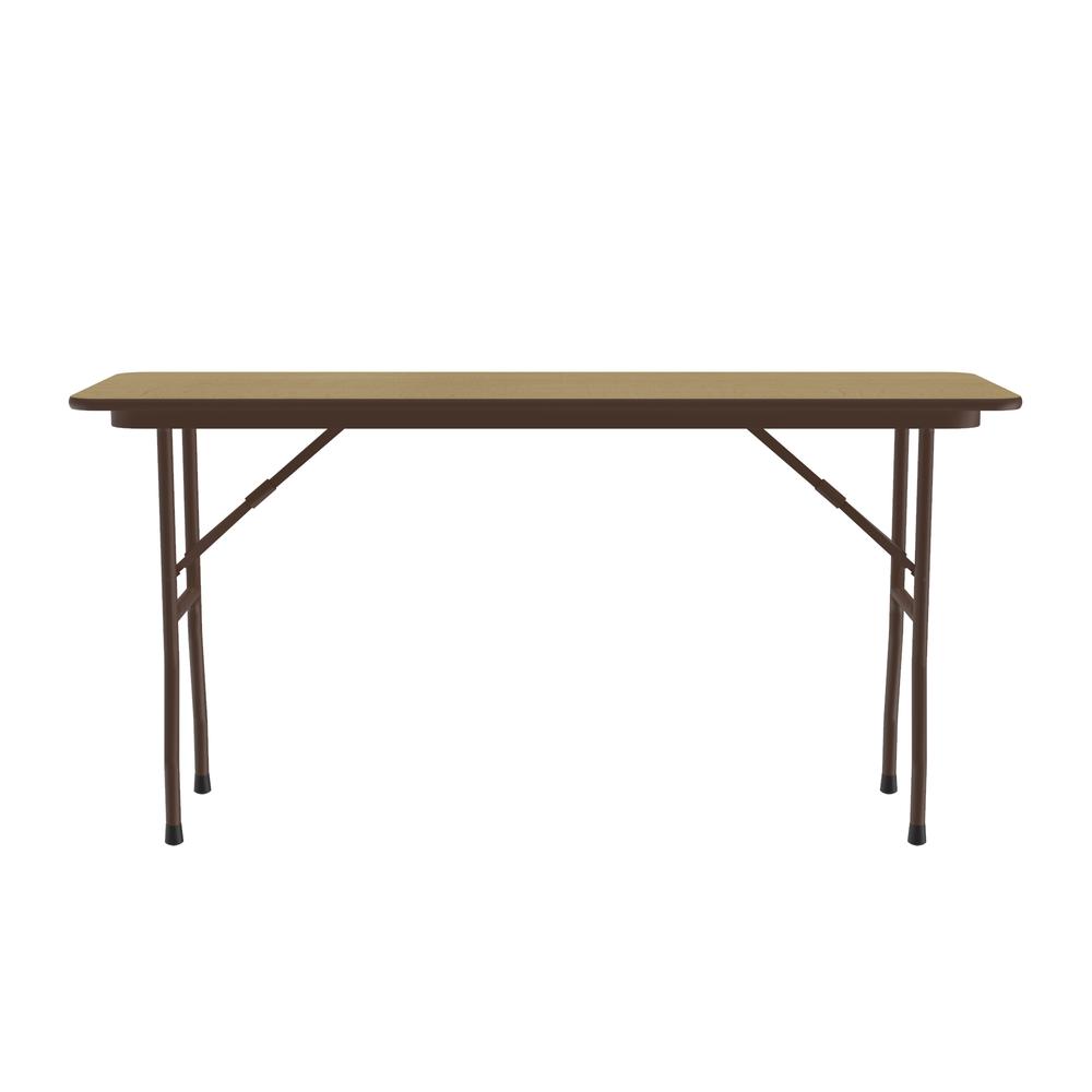 Deluxe High Pressure Top Folding Table 18x96" RECTANGULAR, FUSION MAPLE, BROWN. Picture 7
