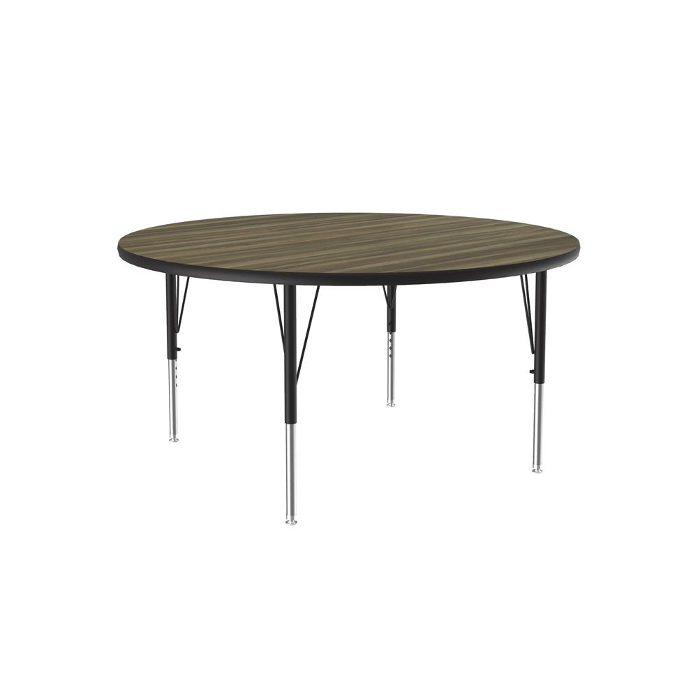 Deluxe High-Pressure Top Activity Tables 42x42", ROUND COLONIAL HICKORY, BLACK/CHROME. Picture 4