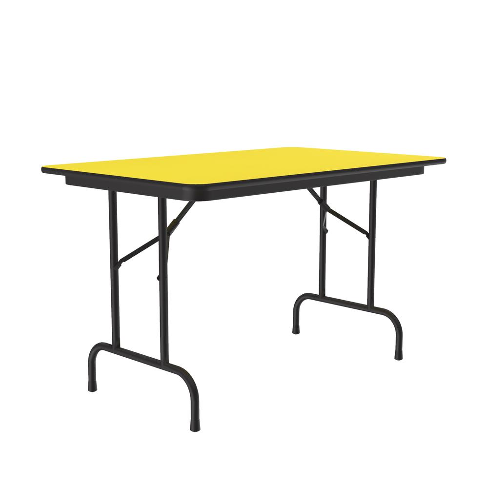 Deluxe High Pressure Top Folding Table, 30x48", RECTANGULAR, YELLOW, BLACK. Picture 8