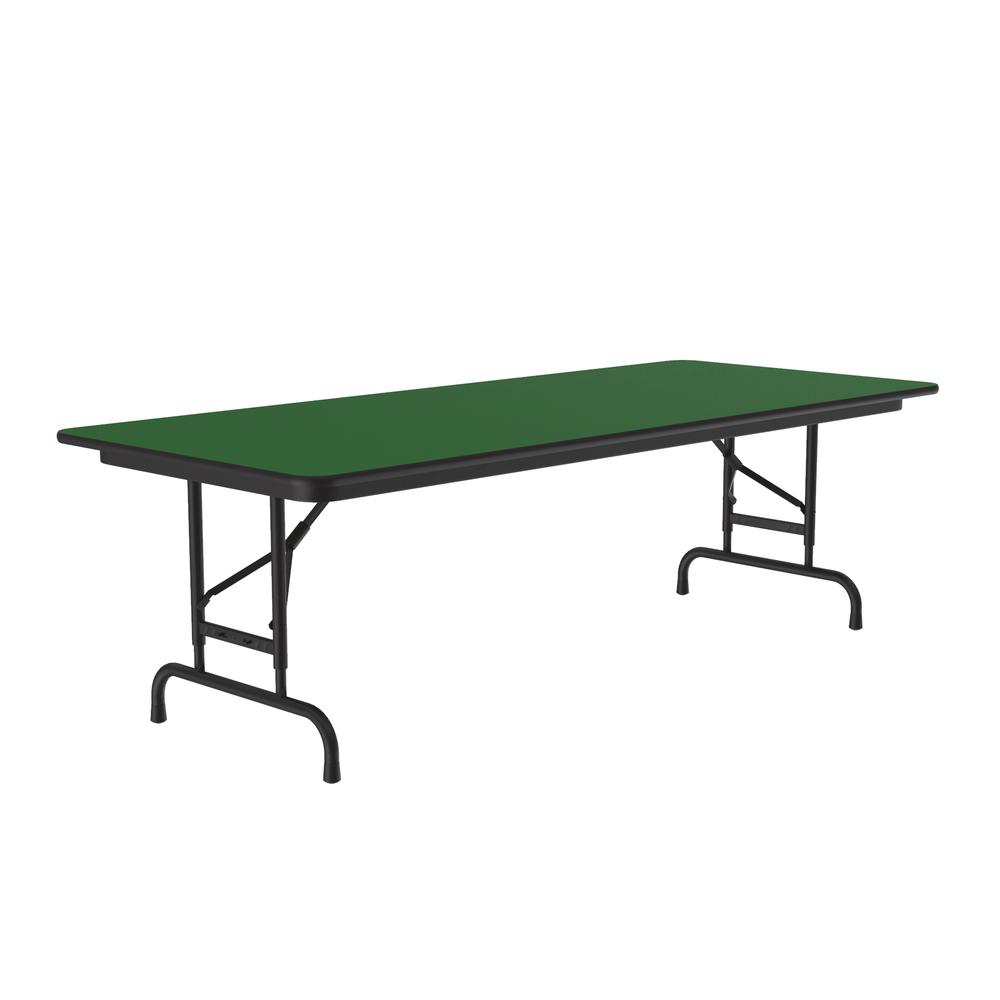 Adjustable Height High Pressure Top Folding Table 30x72", RECTANGULAR GREEN, BLACK. Picture 4