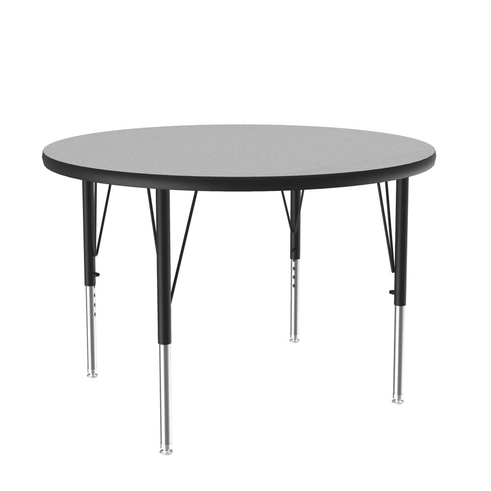 Commercial Laminate Top Activity Tables, 36x36" ROUND GRAY GRANITE, BLACK/CHROME. Picture 5