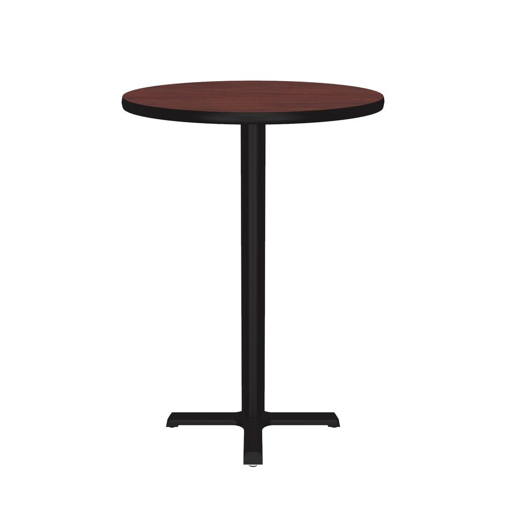 Bar Stool/Standing Height Deluxe High-Pressure Café and Breakroom Table 24x24", ROUND, MAHOGANY, BLACK. Picture 9