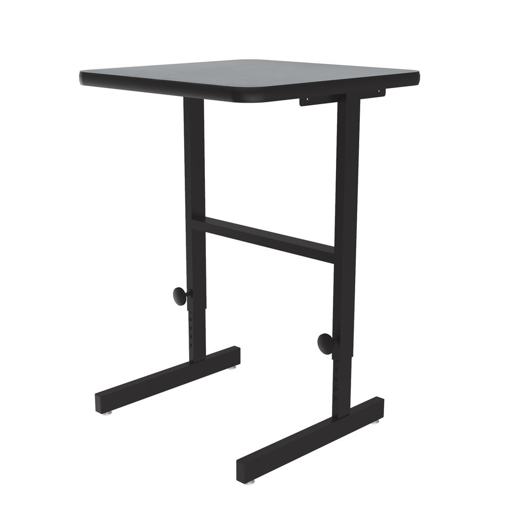 Deluxe High-Pressure Laminate Top Adjustable Standing  Height Work Station, 20x24", RECTANGULAR GRAY GRANITE BLACK. Picture 9
