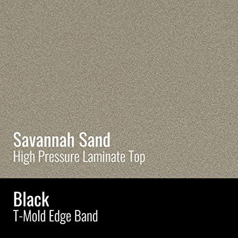 Deluxe High-Pressure Top Activity Tables, 24x48" TRAPEZOID SAVANNAH SAND BLACK/CHROME. Picture 12
