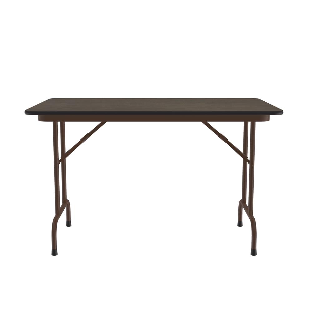 Deluxe High Pressure Top Folding Table 30x48", RECTANGULAR WALNUT, BROWN. Picture 3