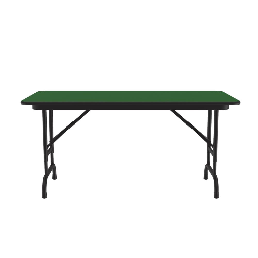Adjustable Height High Pressure Top Folding Table, 24x48", RECTANGULAR, GREEN BLACK. Picture 3