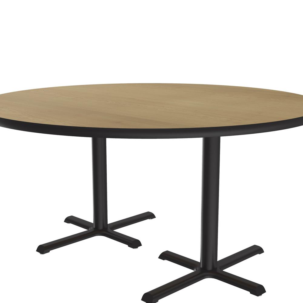 Table Height Deluxe High-Pressure Café and Breakroom Table, 60x60", ROUND, FUSION MAPLE, BLACK. Picture 4