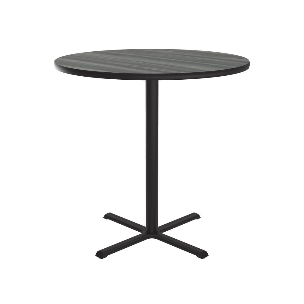 Bar Stool/Standing Height Deluxe High-Pressure Café and Breakroom Table 36x36" ROUND, NEW ENGLAND DRIFTWOOD, BLACK. Picture 1