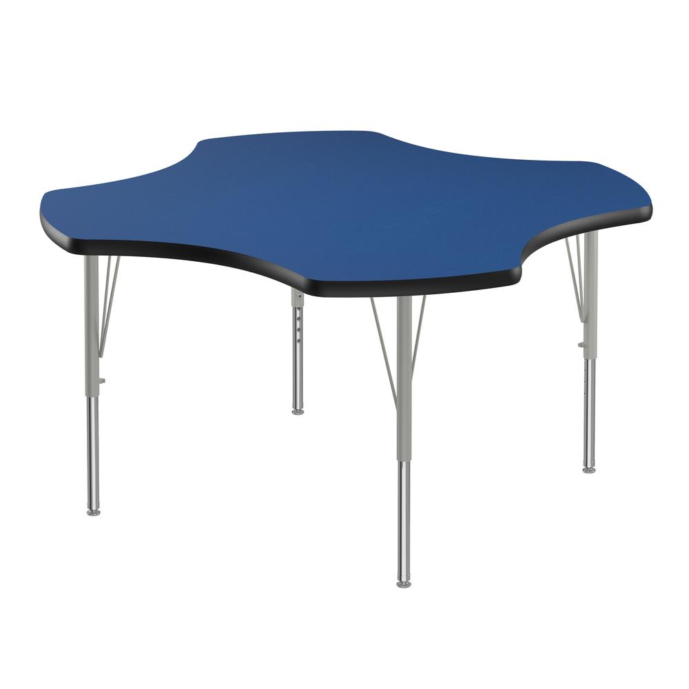 Deluxe High-Pressure Top Activity Tables, 48x48" CLOVER, BLUE SILVER MIST. Picture 2