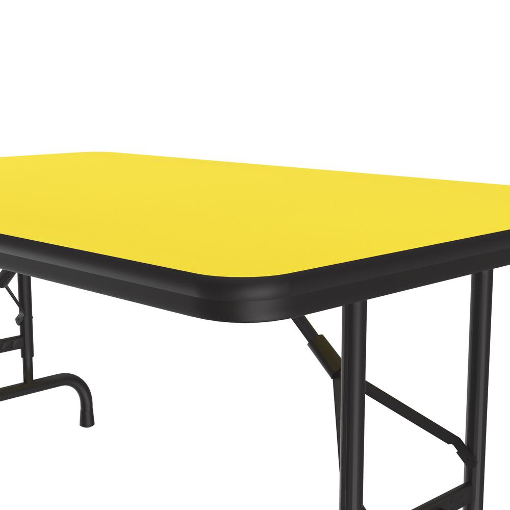 Adjustable Height High Pressure Top Folding Table 30x48", RECTANGULAR YELLOW BLACK. Picture 3