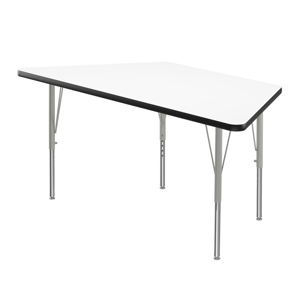 Deluxe High-Pressure Top Activity Tables, 30x60", TRAPEZOID WHITE SILVER MIST. Picture 4