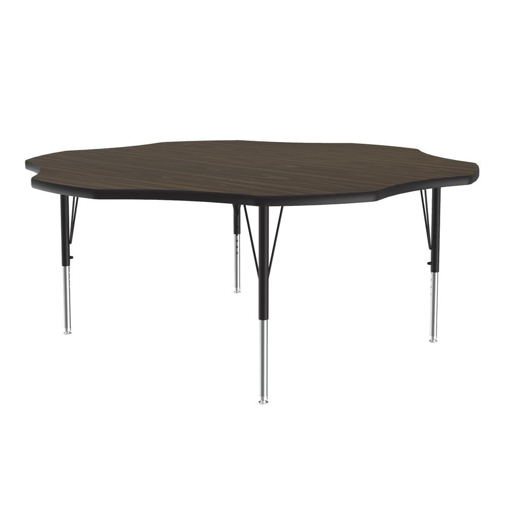 Deluxe High-Pressure Top Activity Tables, 60x60" FLOWER WALNUT, BLACK/CHROME. Picture 8
