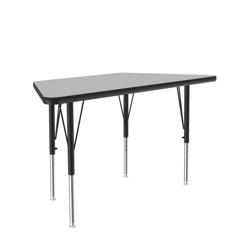Commercial Laminate Top Activity Tables, 24x48", TRAPEZOID, GRAY GRANITE, BLACK/CHROME. Picture 2