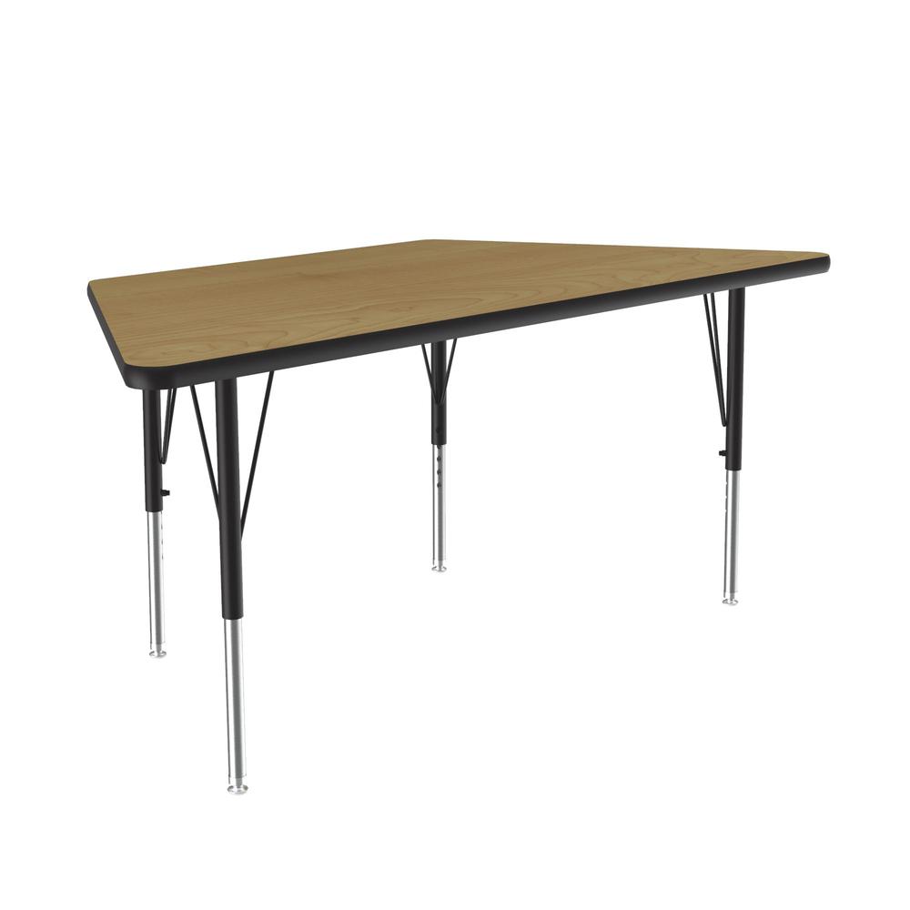 Deluxe High-Pressure Top Activity Tables, 30x60 TRAPEZOID FUSION MAPLE, BLACK/CHROME. Picture 2