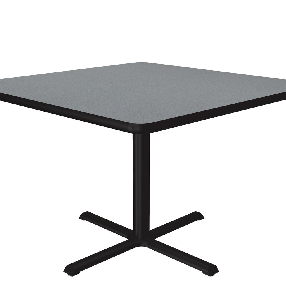Table Height Deluxe High-Pressure Café and Breakroom Table 36x36", SQUARE GRAY GRANITE, BLACK. Picture 6