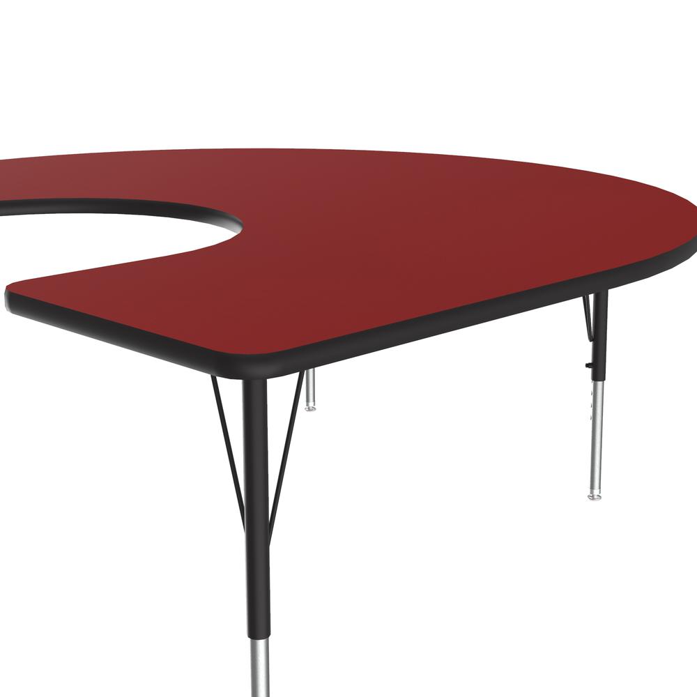Deluxe High-Pressure Top Activity Tables, 60x66", HORSESHOE, RED BLACK/CHROME. Picture 2