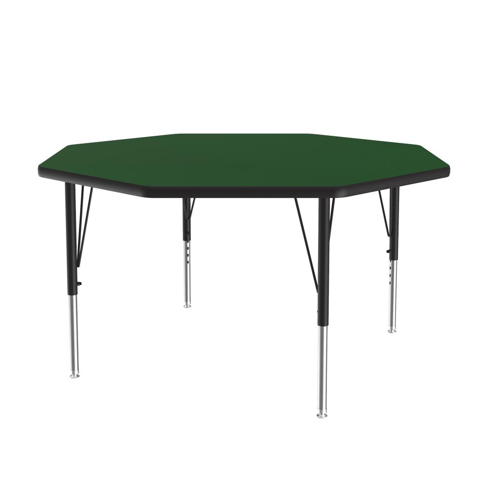 Deluxe High-Pressure Top Activity Tables 48x48" OCTAGONAL GREEN, BLACK/CHROME. Picture 1