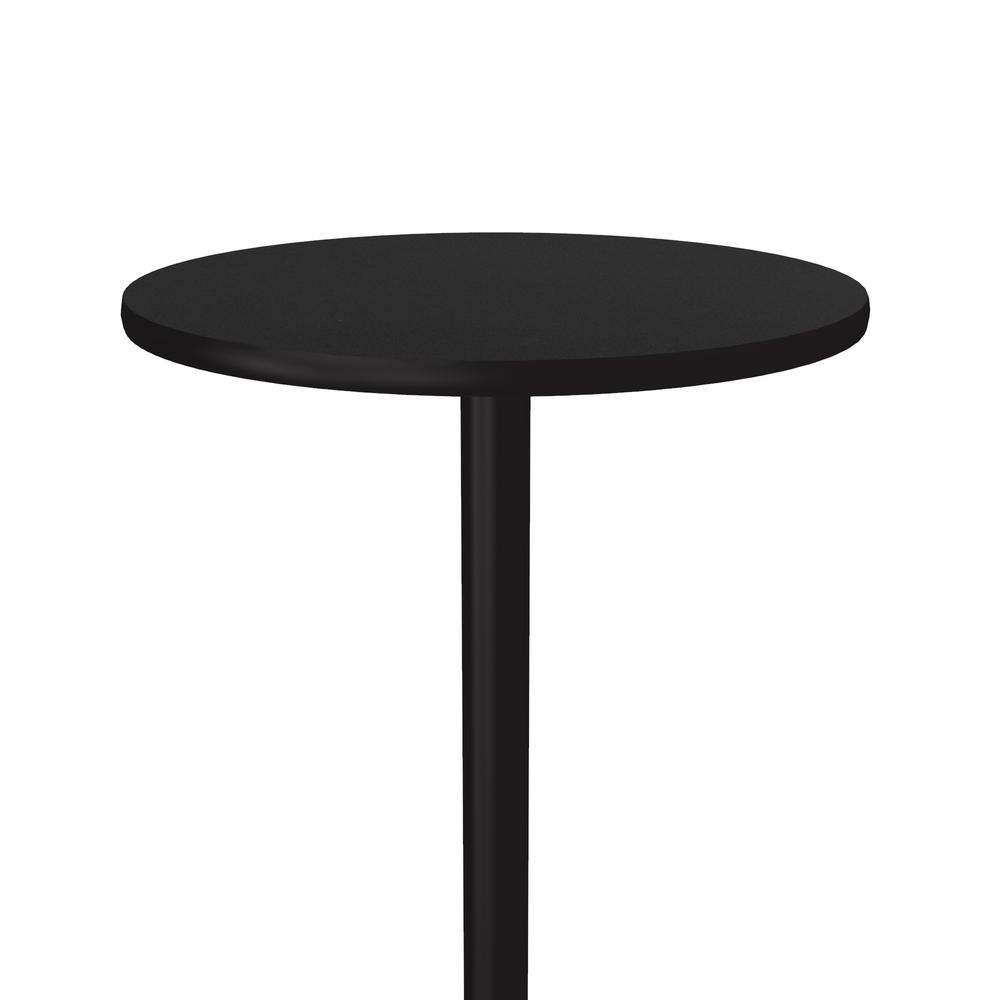 Bar Stool/Standing Height Commercial Laminate Café and Breakroom Table, 30x30", ROUND BLACK GRANITE BLACK. Picture 2