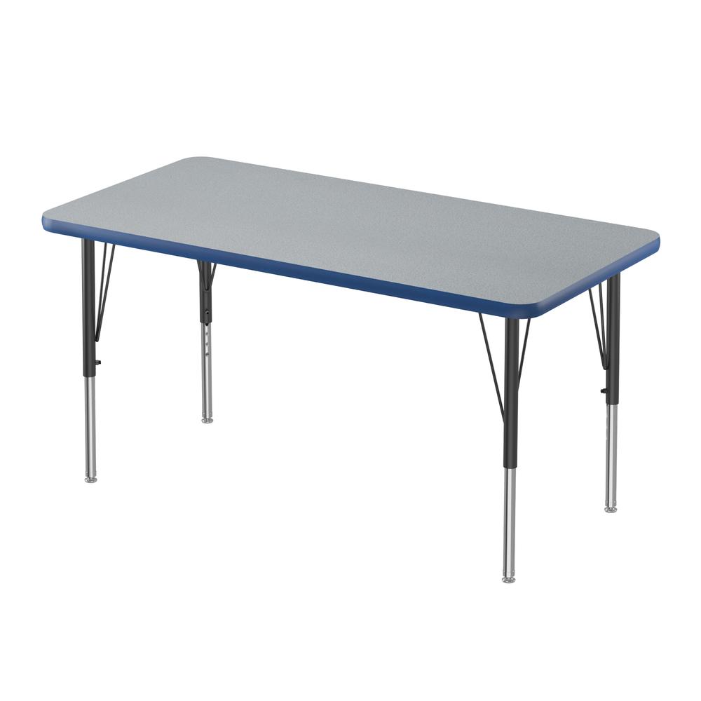 Deluxe High-Pressure Top Activity Tables 24x60", RECTANGULAR, GRAY GRANITE BLACK/CHROME. Picture 1
