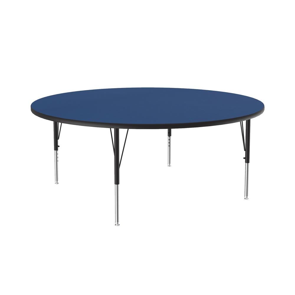Deluxe High-Pressure Top Activity Tables, 60x60" ROUND BLUE, BLACK/CHROME. Picture 2