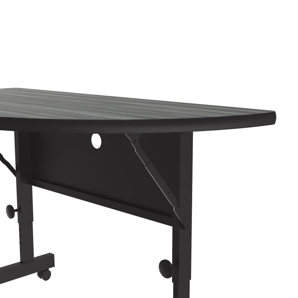 Deluxe High Pressure Top Flip Top Table, 24x48", RECTANGULAR, NEW ENGLAND DRIFTWOOD, BLACK. Picture 1