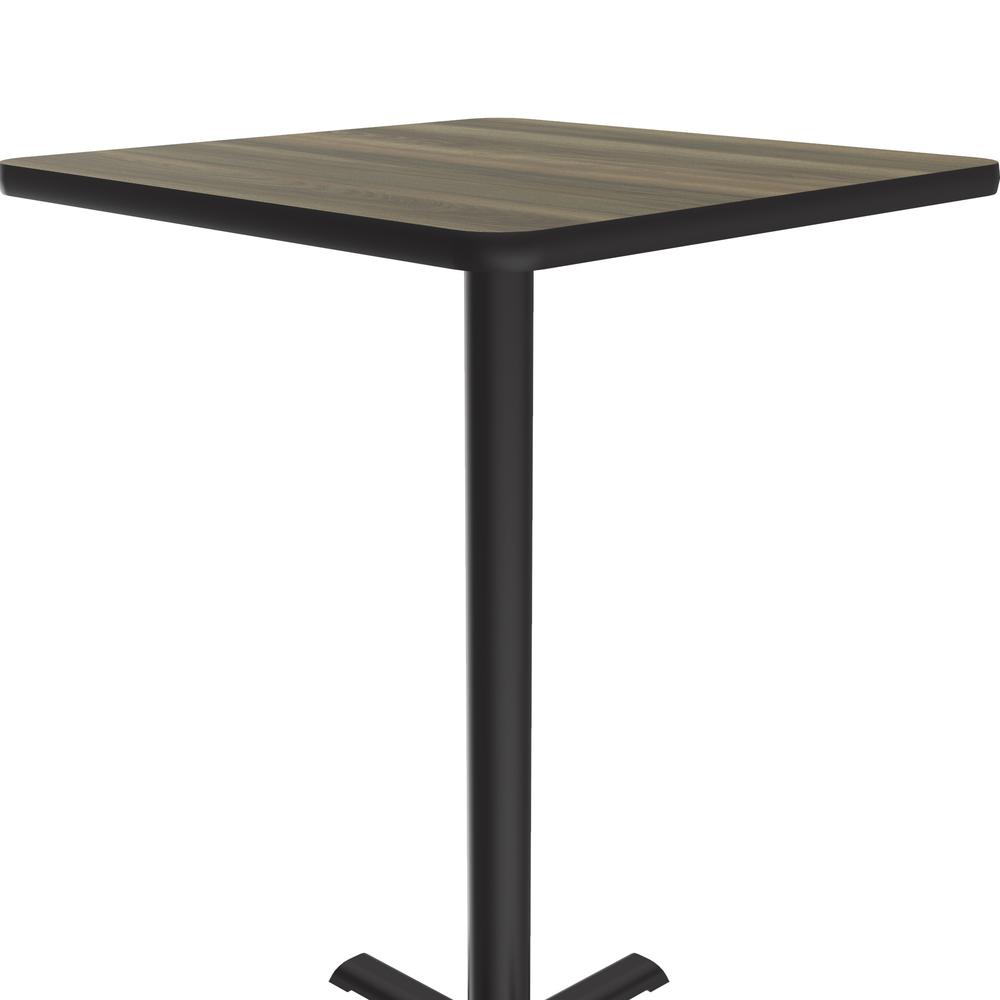 Bar Stool/Standing Height Deluxe High-Pressure Café and Breakroom Table 30x30, SQUARE COLONIAL HICKORY, BLACK. Picture 2