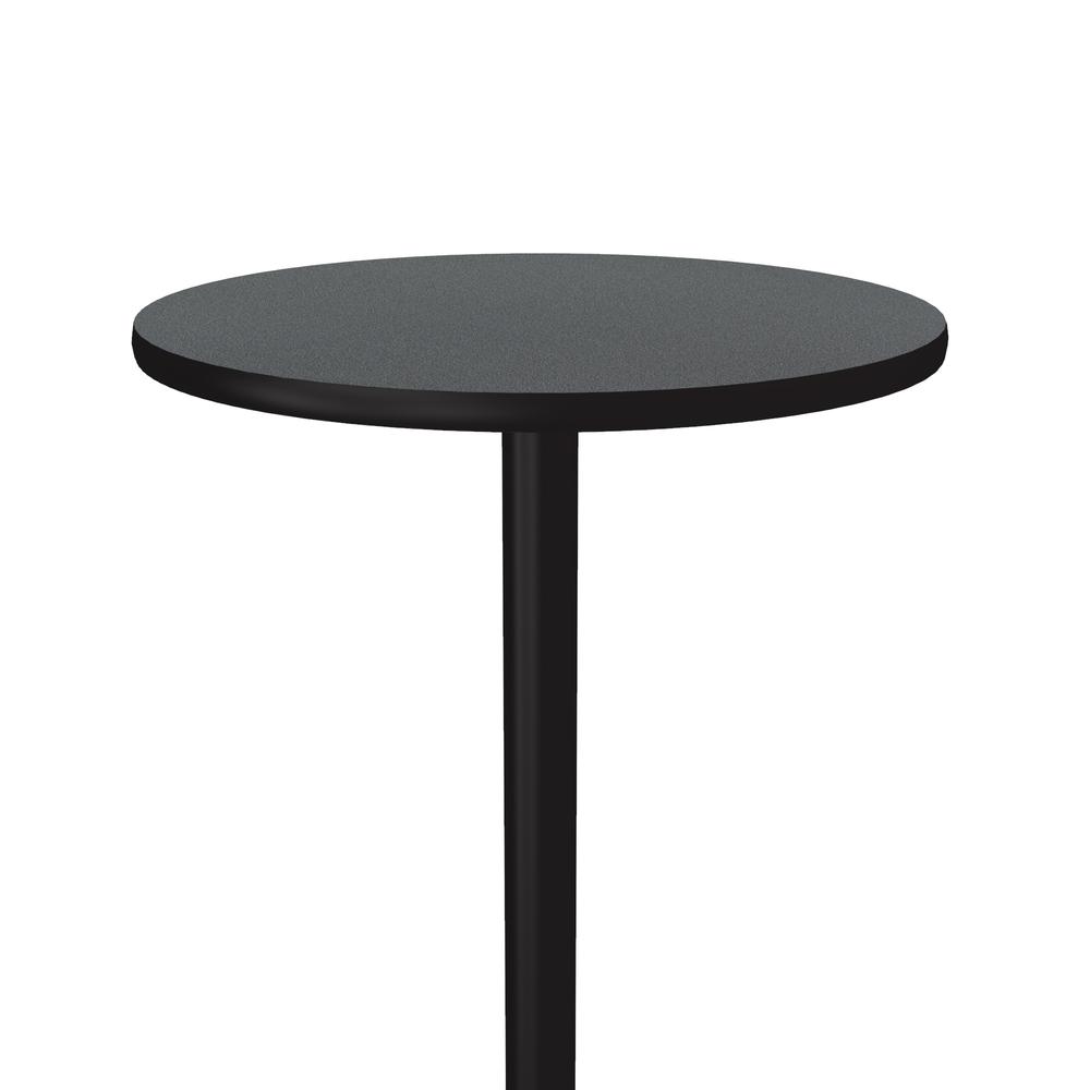 Bar Stool/Standing Height Deluxe High-Pressure Café and Breakroom Table 24x24" ROUND, MONTANA GRANITE, BLACK. Picture 3