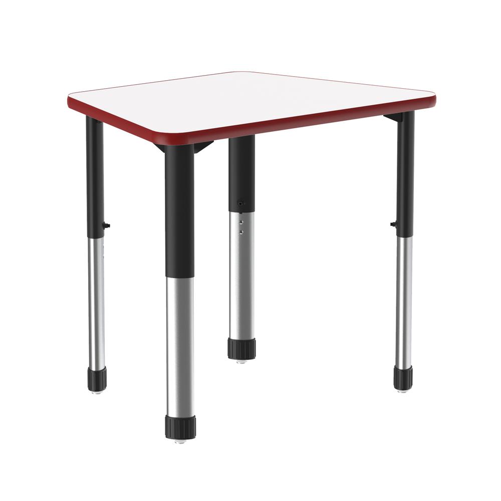 Markerboard-Dry Erase High Pressure Collaborative Desk, 33x23" TRAPEZOID, FROSTY WHITE BLACK/CHROME. Picture 3
