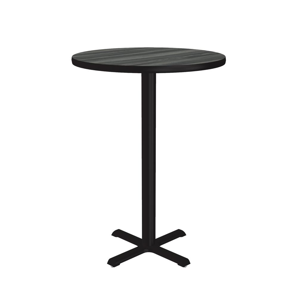 Bar Stool/Standing Height Deluxe High-Pressure Café and Breakroom Table 30x30", ROUND, NEW ENGLAND DRIFTWOOD BLACK. Picture 4