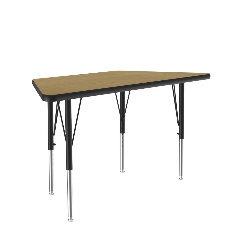 Deluxe High-Pressure Top Activity Tables, 24x48" TRAPEZOID, FUSION MAPLE BLACK/CHROME. Picture 8