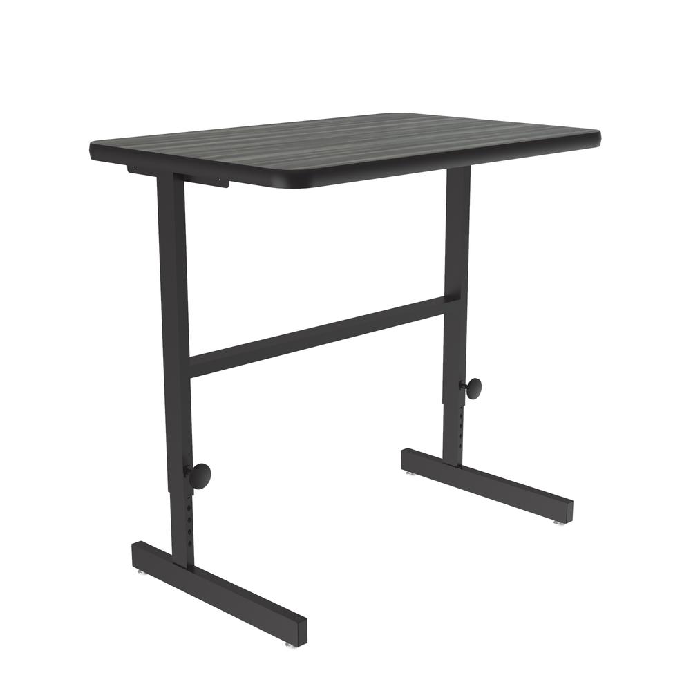 Deluxe High-Pressure Laminate Top Adjustable Standing  Height Work Station, 24x36", RECTANGULAR NEW ENGLAND DRIFTWOOD BLACK. Picture 5