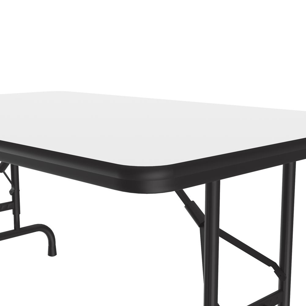 Adjustable Height High Pressure Top Folding Table, 30x48", RECTANGULAR, WHITE, BLACK. Picture 8
