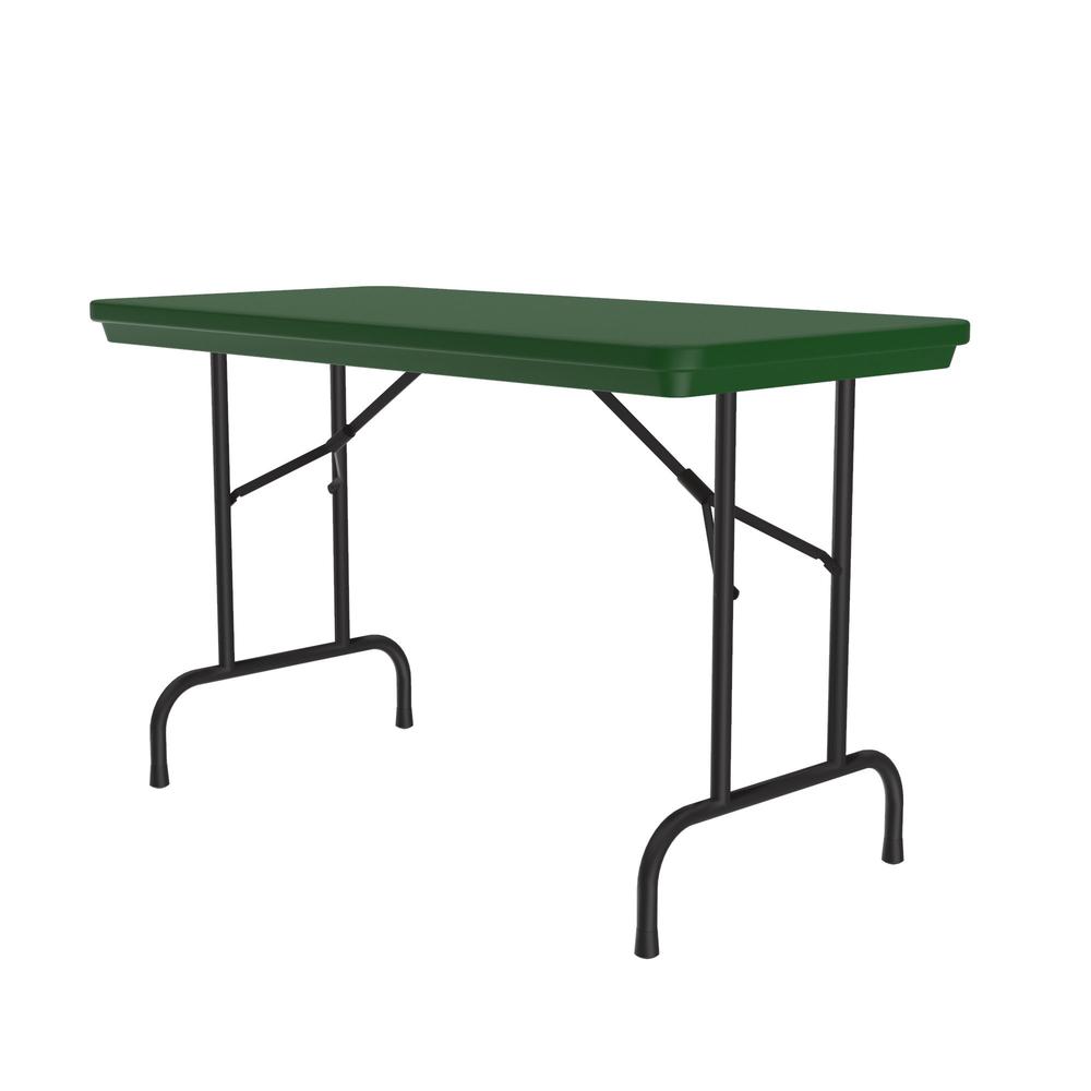 Commercial Blow-Molded Plastic Folding Table 24x48", RECTANGULAR, GREEN, BLACK. Picture 1