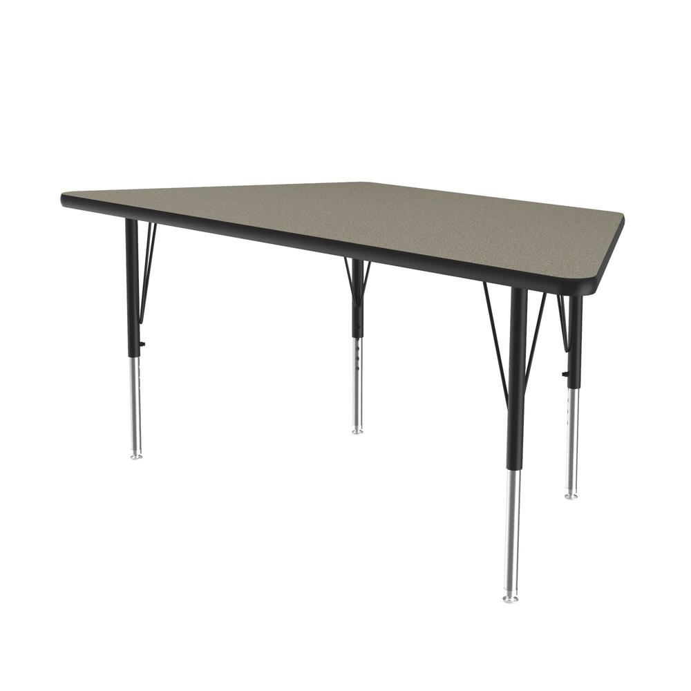 Deluxe High-Pressure Top Activity Tables 30x60", TRAPEZOID SAVANNAH SAND BLACK/CHROME. Picture 2