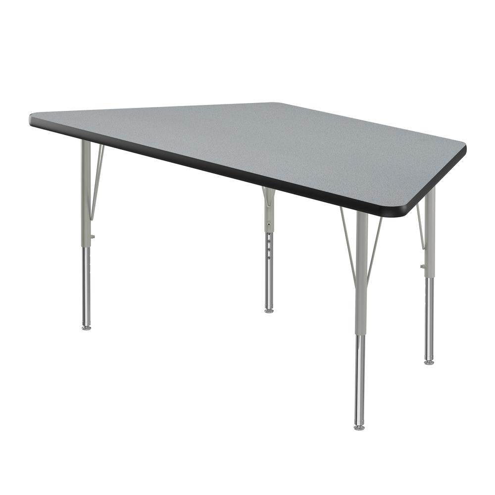 Commercial Laminate Top Activity Tables 30x60", TRAPEZOID, GRAY GRANITE SILVER MSIT. Picture 1