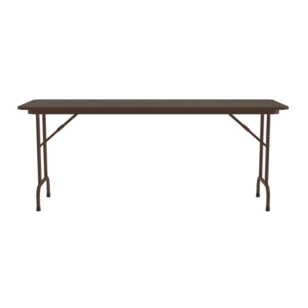 Deluxe High Pressure Top Folding Table, 24x60", RECTANGULAR, WALNUT, BROWN. Picture 2