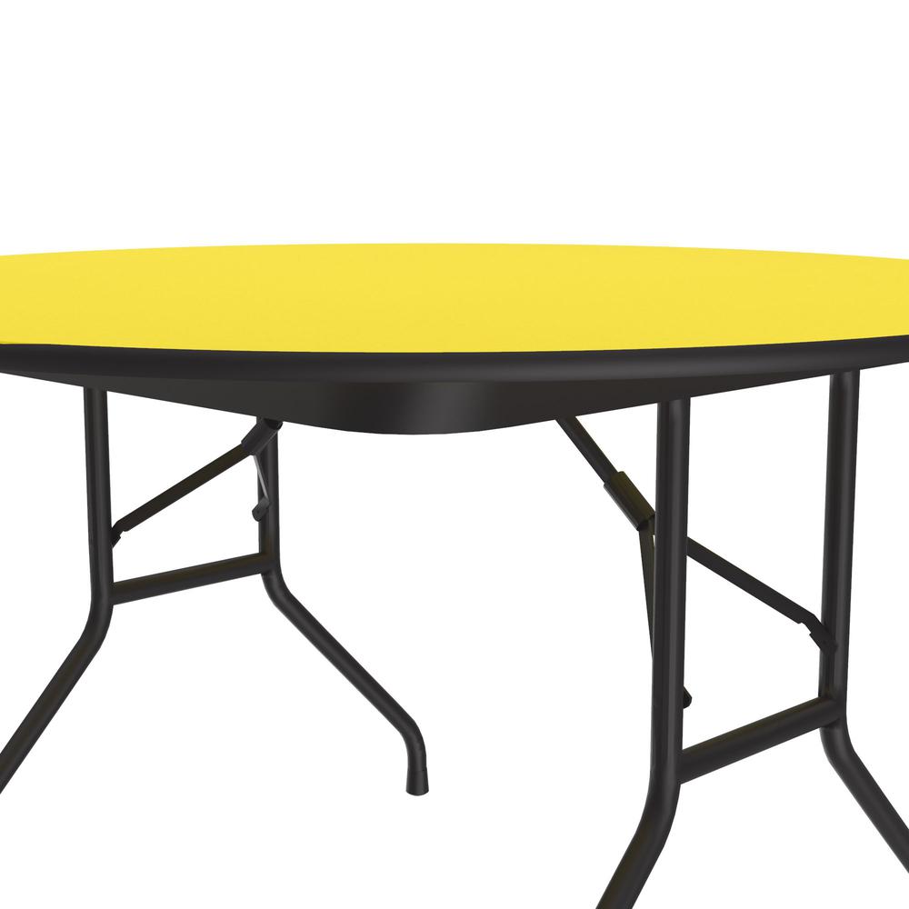 Deluxe High Pressure Top Folding Table 48x48" ROUND, YELLOW BLACK. Picture 5