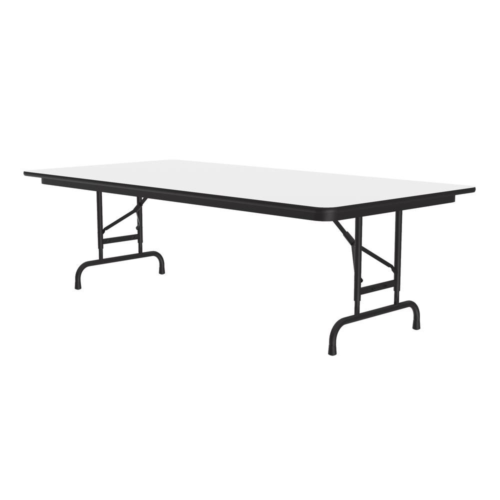 Adjustable Height High Pressure Top Folding Table, 36x72" RECTANGULAR WHITE BLACK. Picture 8