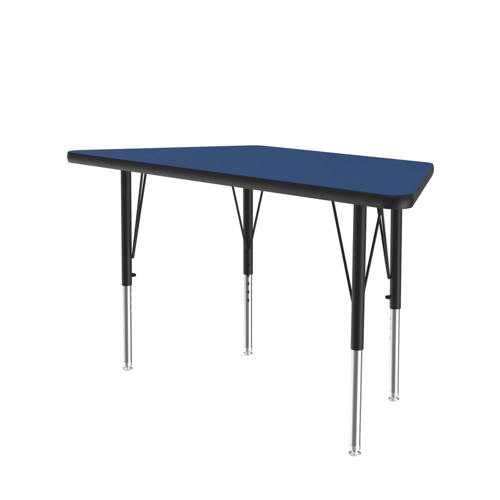 Deluxe High-Pressure Top Activity Tables 24x48" TRAPEZOID BLUE, BLACK/CHROME. Picture 1
