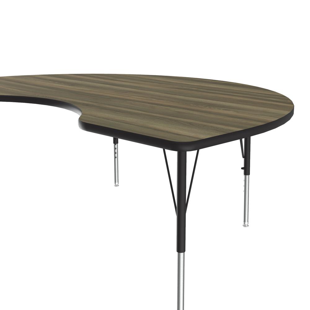 Deluxe High-Pressure Top Activity Tables, 48x72" KIDNEY, COLONIAL HICKORY BLACK/CHROME. Picture 8