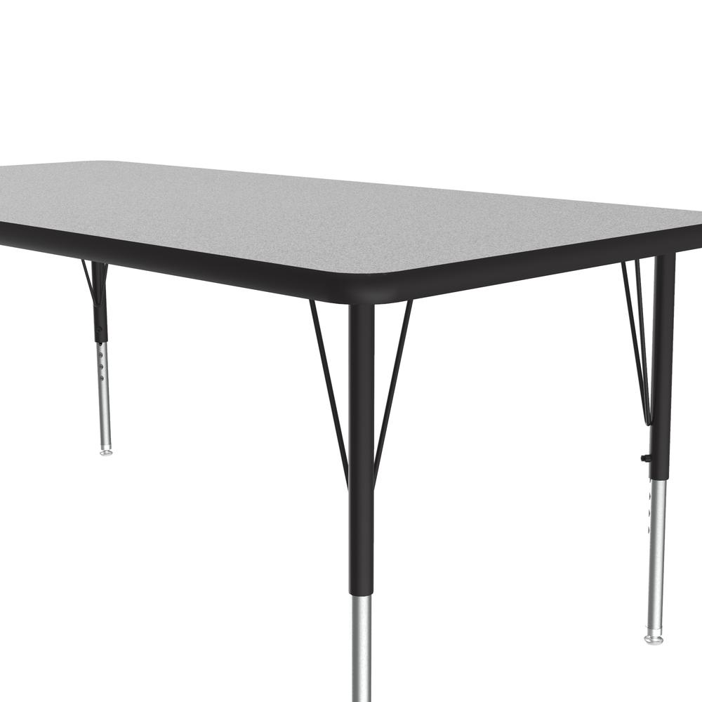 Commercial Laminate Top Activity Tables 30x48" RECTANGULAR GRAY GRANITE, BLACK/CHROME. Picture 2