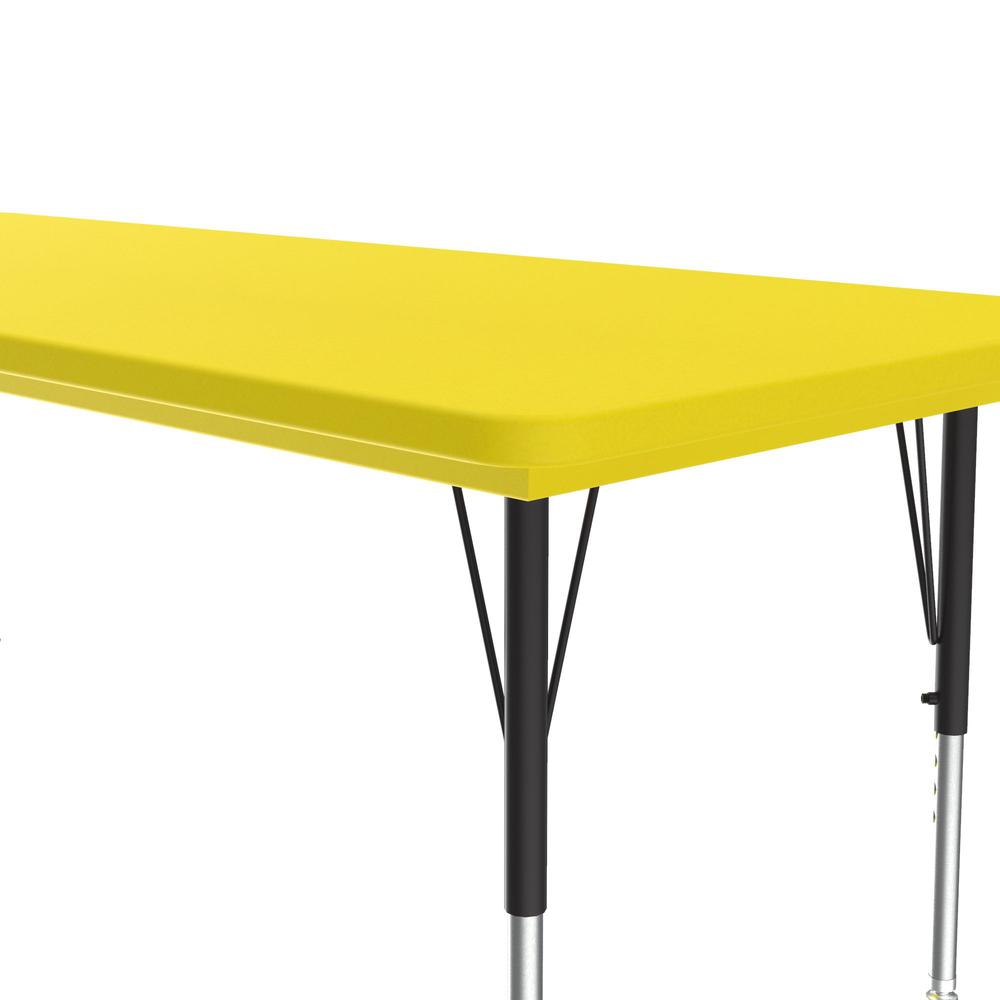 Commercial Blow-Molded Plastic Top Activity Tables, 30x60" RECTANGULAR, YELLOW  BLACK/CHROME. Picture 1